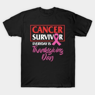 Breast Cancer Survivor Pink Ribbon Design T-Shirt